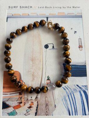 TIGER EYE BEADED NECKLACE – 16"